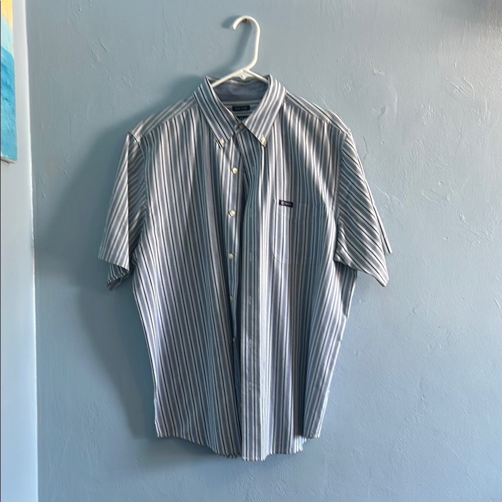 Champs Blue and White Casual Button Down Shirt